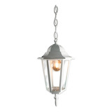 Kit 02 Lanterna Colonial Com Corrente Branca Pendente Lustre