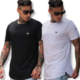 Kit 02 Longline Básica Evoque Camisetas Masculina Premium