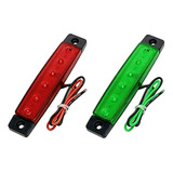 Kit 02 Luz Navegação 6 Leds Verde Vermelha Barco Lancha