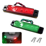 Kit 02 Luz Navegação 6 Leds Verde Vermelha Barco Lancha