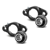 Kit 02 Mancal Preto Com Rolamento Ucfl 205 Para Eixo 25mm