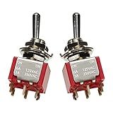 Kit 02 Mini Chaves Dpdt Toggle Switch 2 Vias On On 6 Polos