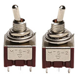 Kit 02 Mini Chaves Toggle Dpdt 6 Terminais Para Pedal Efeito