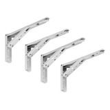 Kit 02 Pares Suporte Mesa Dobrável 30 Cm Mão Francesa Branco