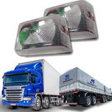 Kit 02 Pc Lanterna Lateral Cristal Bau Carreta Caminhão