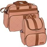 Kit 02 Peças Bolsa E Mochila Maternidade Bebê Funcional Menino Menina Impermeável Rosê 