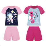Kit 02 Pijamas Infantil Lupo Feminino Algodão Menina Kids