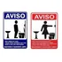 Kit 02 Placa Indicativa Aviso Mantenha O Banheiro Limpo