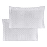 Kit 02 Porta Travesseiro Requinte Matelado Colorido Cor Branco