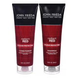 Kit 02 Radiant Red Colour John Frieda Condicionador shampoo