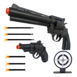 Kit 02 Revólver Atira Dardos Narf Shot Arma De Brinquedo