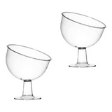 Kit 02 Taça Inclinada Doceira Boca Torta Com Pedestal 1000ml