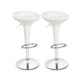Kit 02 Un Banqueta Giratória Branca Alta Tulipa Assento Abs