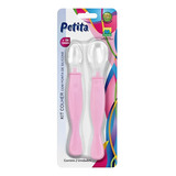 Kit 02 Und Colher Com Ponta De Silicone Rosa