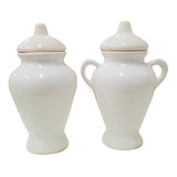Kit 02 Unid Quartinhas Orixás Branco 13 Cm Porcelana Umbanda