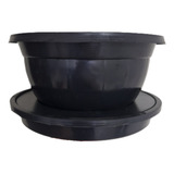 Kit 02 Vaso Cuia Preto Com Prato Antidengue Autoirrigável