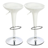 Kit 02un Banquetas Altas Tulipa Assento Giratória Cor Branco