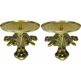 Kit 02un Castiçal Candelabro Suporte P Vela C Pino Baixo