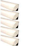 Kit 03 Barras 2m Perfil De Canto 45 Sobrepor Fita Led
