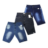 Kit 03 Bermuda Short Jeans Masculino