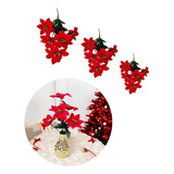 Kit 03 Buques 15 Flores Natal Decoração Natalina Enfeite