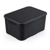 Kit 03 Caixa Cesto Organizadora Empilhável Rattan 7 Litros