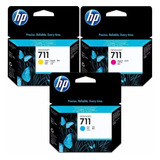 Kit 03 Cartuchos Originais Hp 711