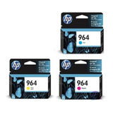 Kit 03 Cores Cartucho Tinta Original Hp 964 9010 9020