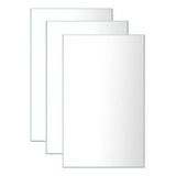 Kit 03 Espelhos Retângulo Pequeno Porta Guarda Roupa Armário
