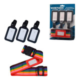 Kit 03 Etiqueta Tag Mala Viagem Identificação De Mala Bag