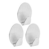 Kit 03 Ganchos Porta Toalha Cabide Aço Inox Adesivo Pendurar