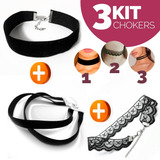 Kit 03 Gargantilhas Choker