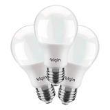 Kit 03 Lâmpada Bulbo Led A60 9w Bivolt 6500k E27 Elgin