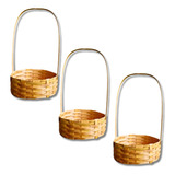 Kit 03 Mini Cestinha Palha Pascoa Redonda Lembrancinha 15cm