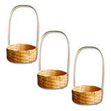 Kit 03 Mini Cestinha Palha Pascoa Redonda Lembrancinha 15cm