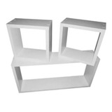 Kit 03 Nichos Retangular quadrado Branco Mdf Sala Quarto