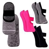 Kit 03 Pares Meia Sapatilha Antiderrapante Pilates Faixa Larga Trifil Yoga Feminino Adulto 1 Preto Rosa Frutti 1 Mescla 34 39
