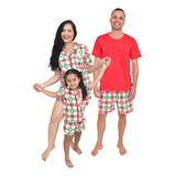 Kit 03 Pijamas Família Combinando Infantil Adulto Malha