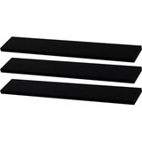 Kit 03 Prateleiras 25mm Mdf 120x25 Preto Prancha 120x25cm 