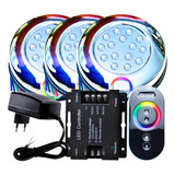 Kit 03 Refletor Piscina Led 15w Rgb 01 Touch 01 Fonte Pt