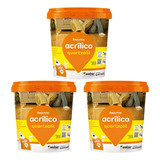Kit 03 Rejuntes Acrílico Weber Quartzolit 1kg preto Grafite