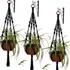 Kit 03 Suporte Corda Macramê Para Pendurar Vasos De Plantas