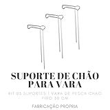 KIT 03 SUPORTES 1 VARA DE PESCA CHÃO FIXO 30 CM