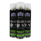 Kit 03 Und Cera Carnaúba Spray Espuma Limpa Lava Seco