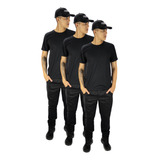 Kit 03 Uniforme Mecânico Calça Brim Camiseta Malha Fria