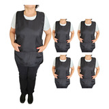 Kit 04 Avental Bata Jaleco Feminino Uniforme Com 2 Bolsos