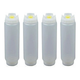 Kit 04 Bisnaga Fifo 473 Ml Molhos E Caldas Válvula Amarela