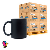 Kit 04 Canecas Mágica Preta Fosca Para Sublimação 325ml Live
