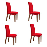 Kit 04 Capas Para Cadeiras Qualidade Premium Luxo Decorativa Cor Capa Para Cadeira Vermelha