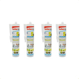 Kit 04 Cola Selante Ms Cristal Secagem Rápida Fischer